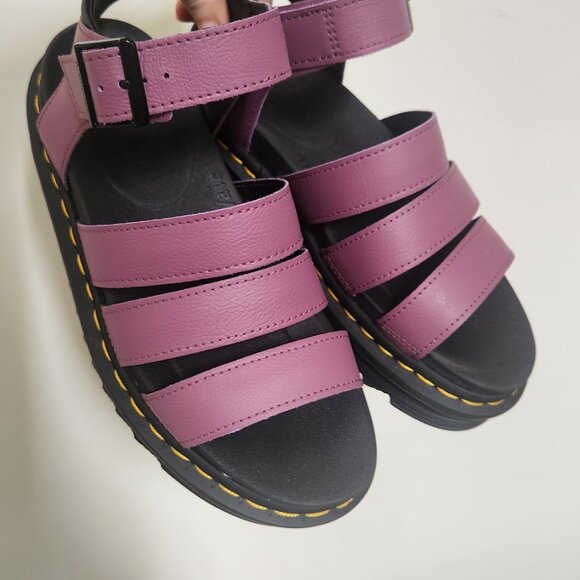 Dr. Martens Shoes - Dr. Martens Blaire Leather Strap Sandals - Muted Purple Athena